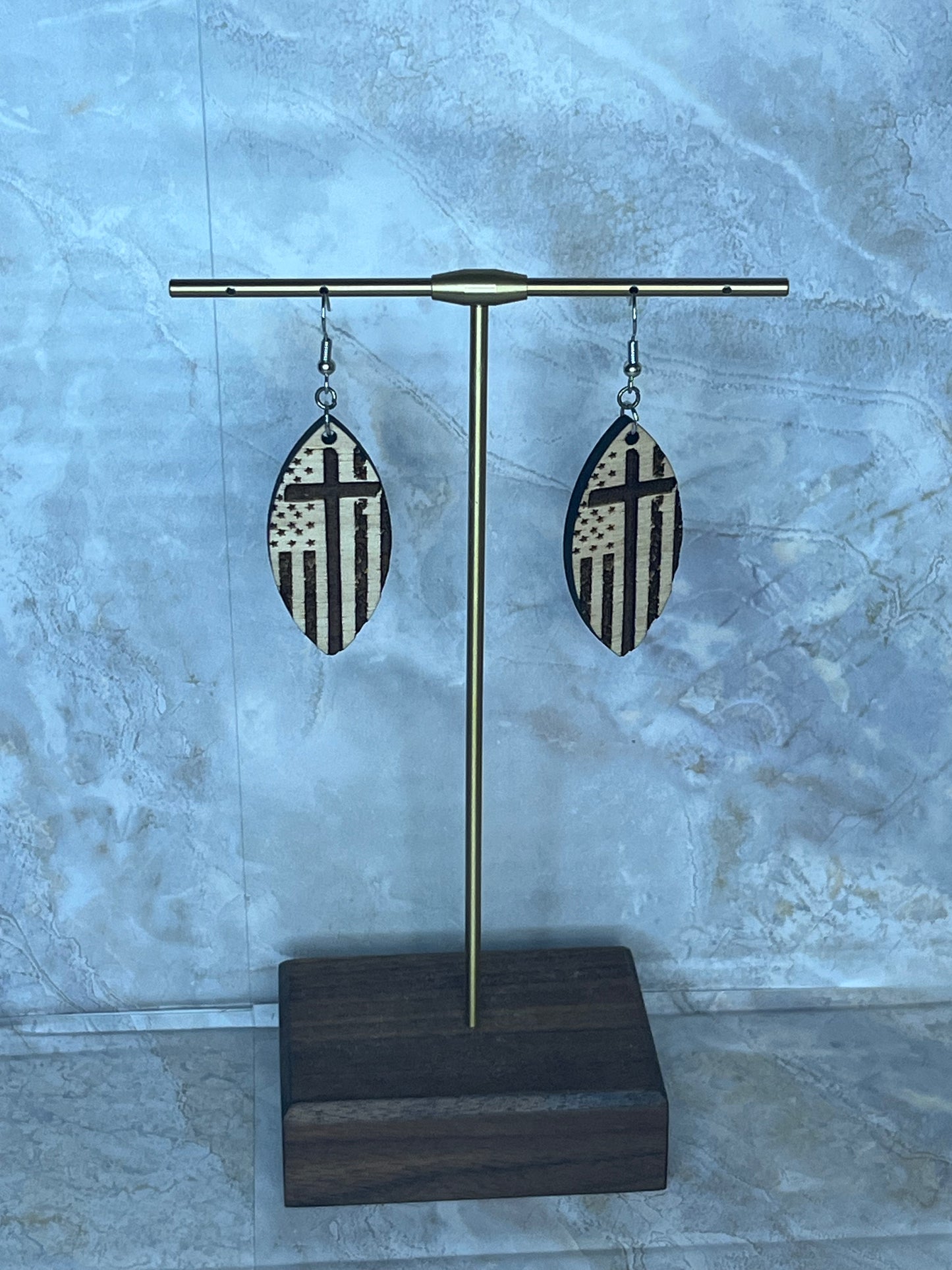 Cross and American Flag
